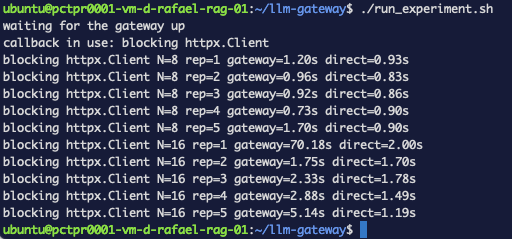 Ten interleaved runs with the blocking callback, one batch at 70.18 seconds and another at 5.14 against controls near 1.2 to 2 seconds