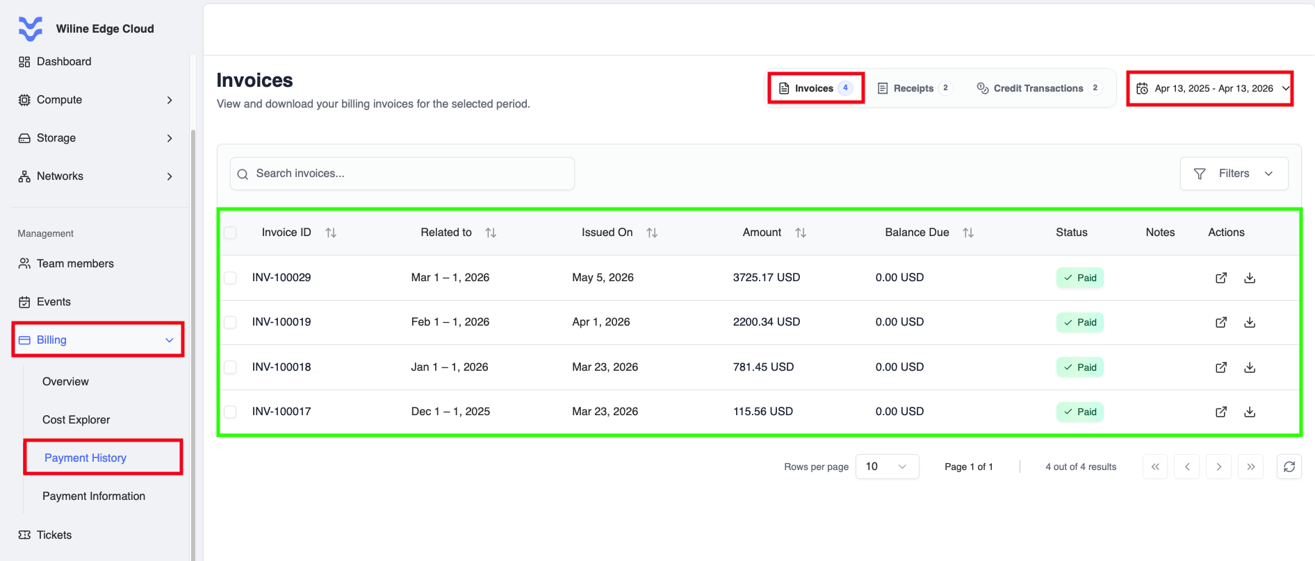 Invoice preview