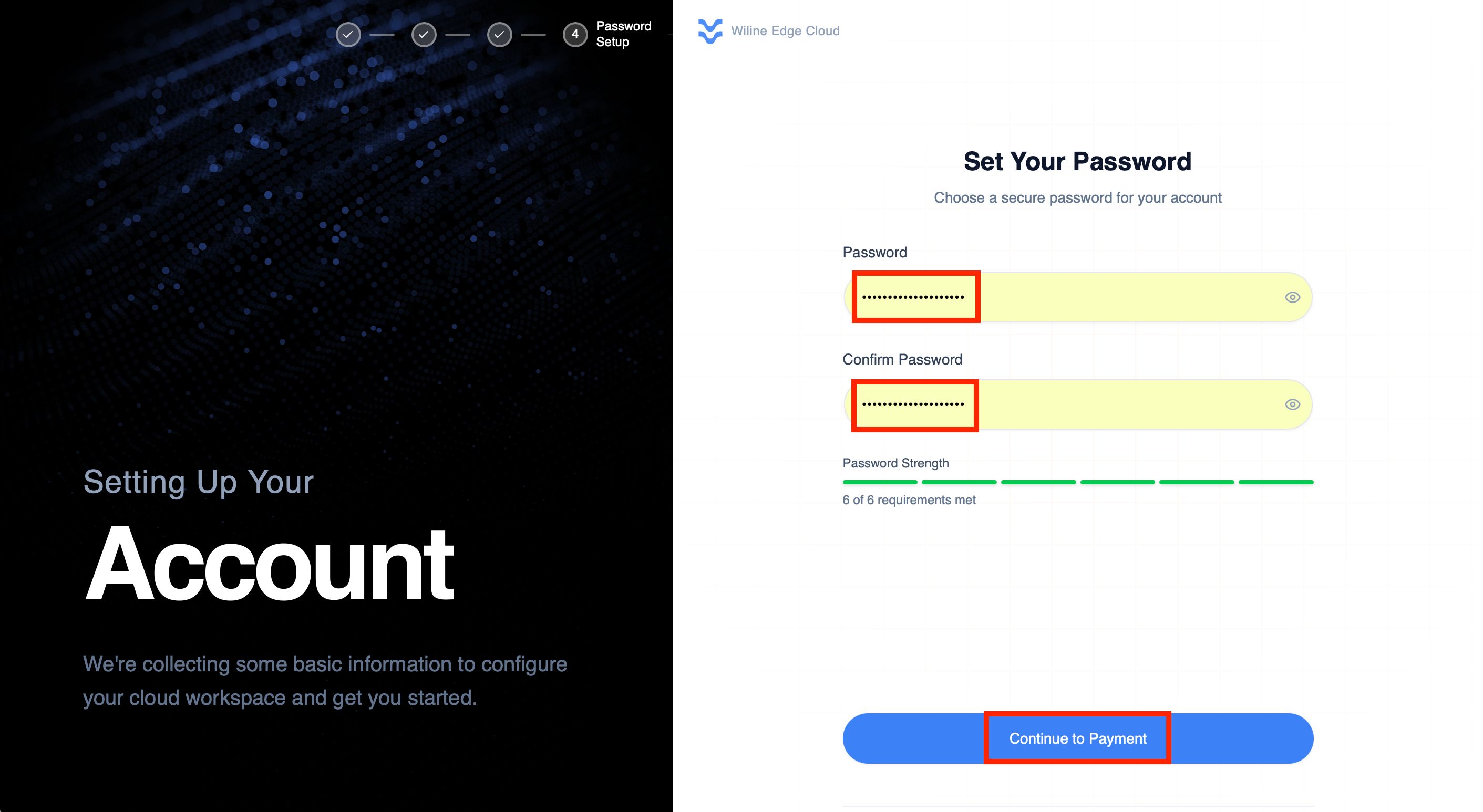 Set password