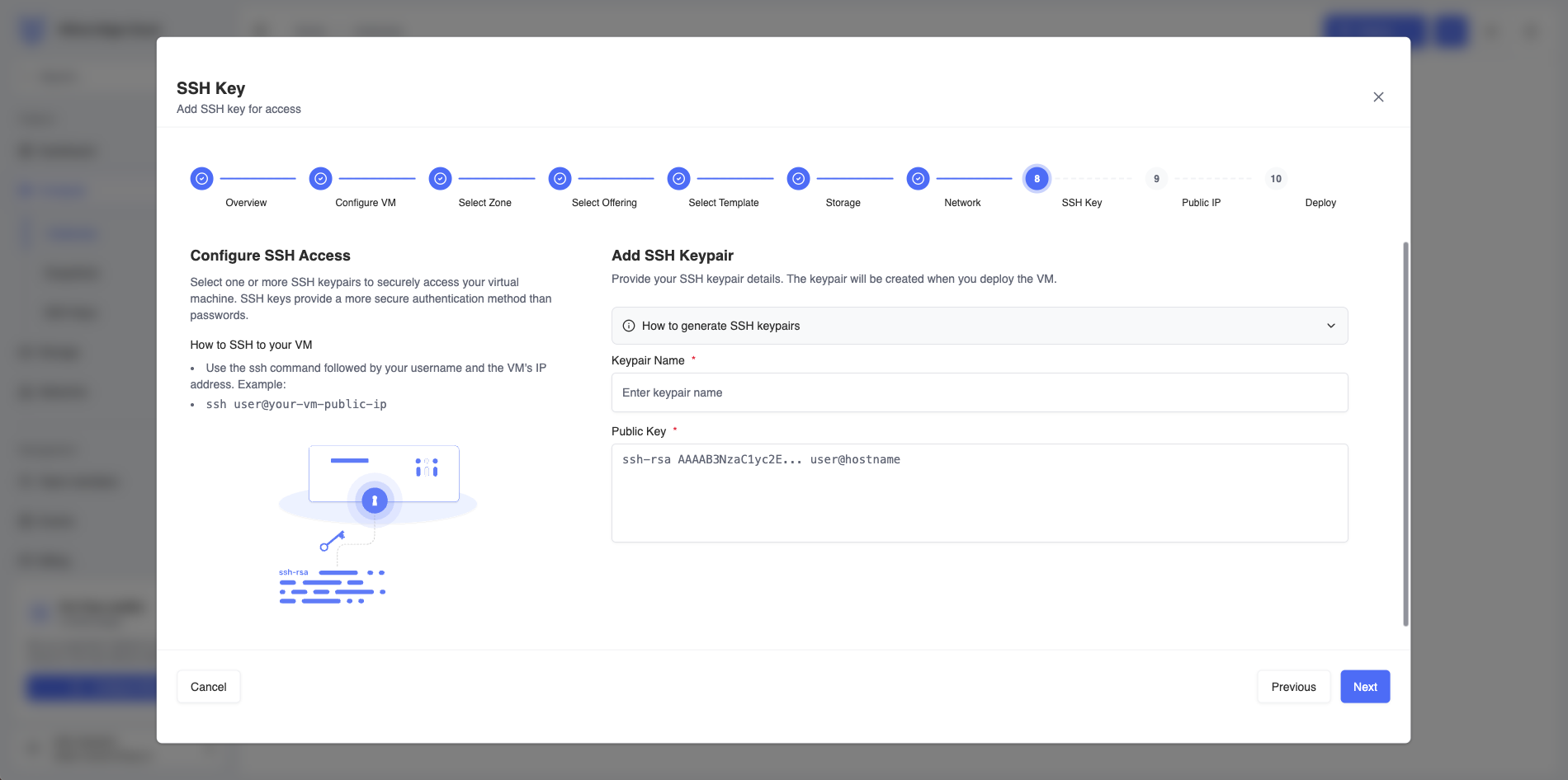 SSH key step
