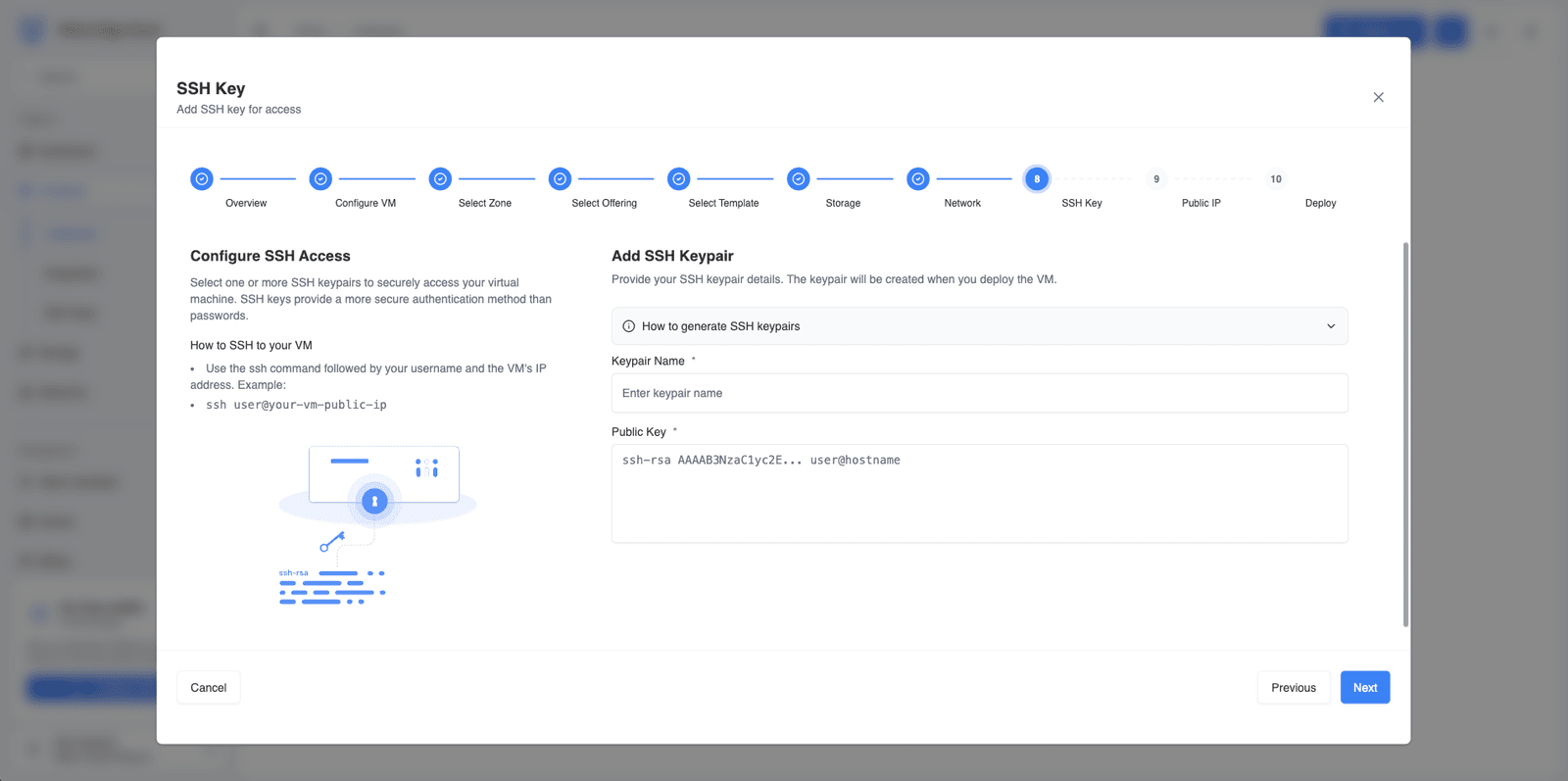 SSH key step