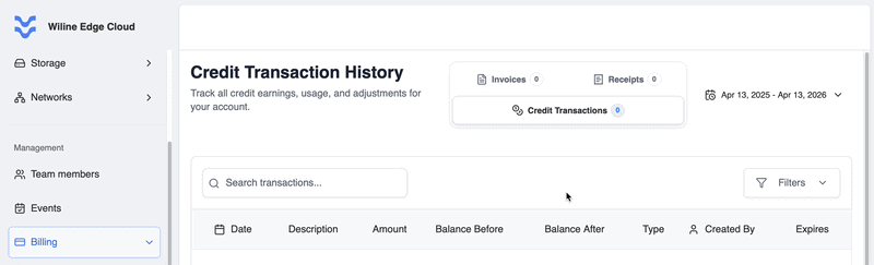 Payment history table