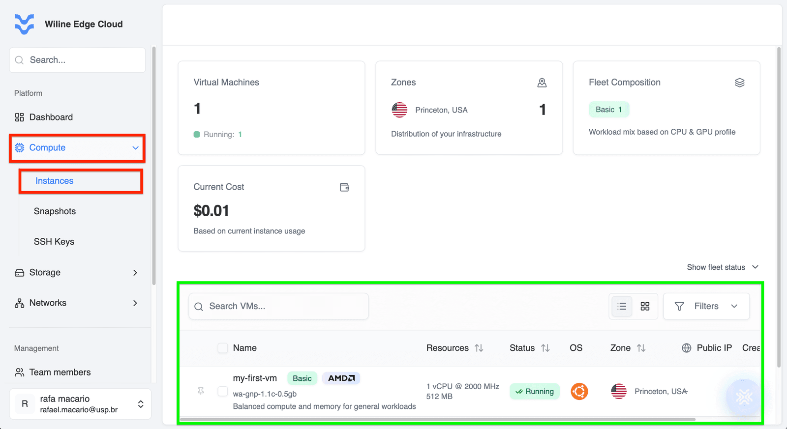 VM Dashboard