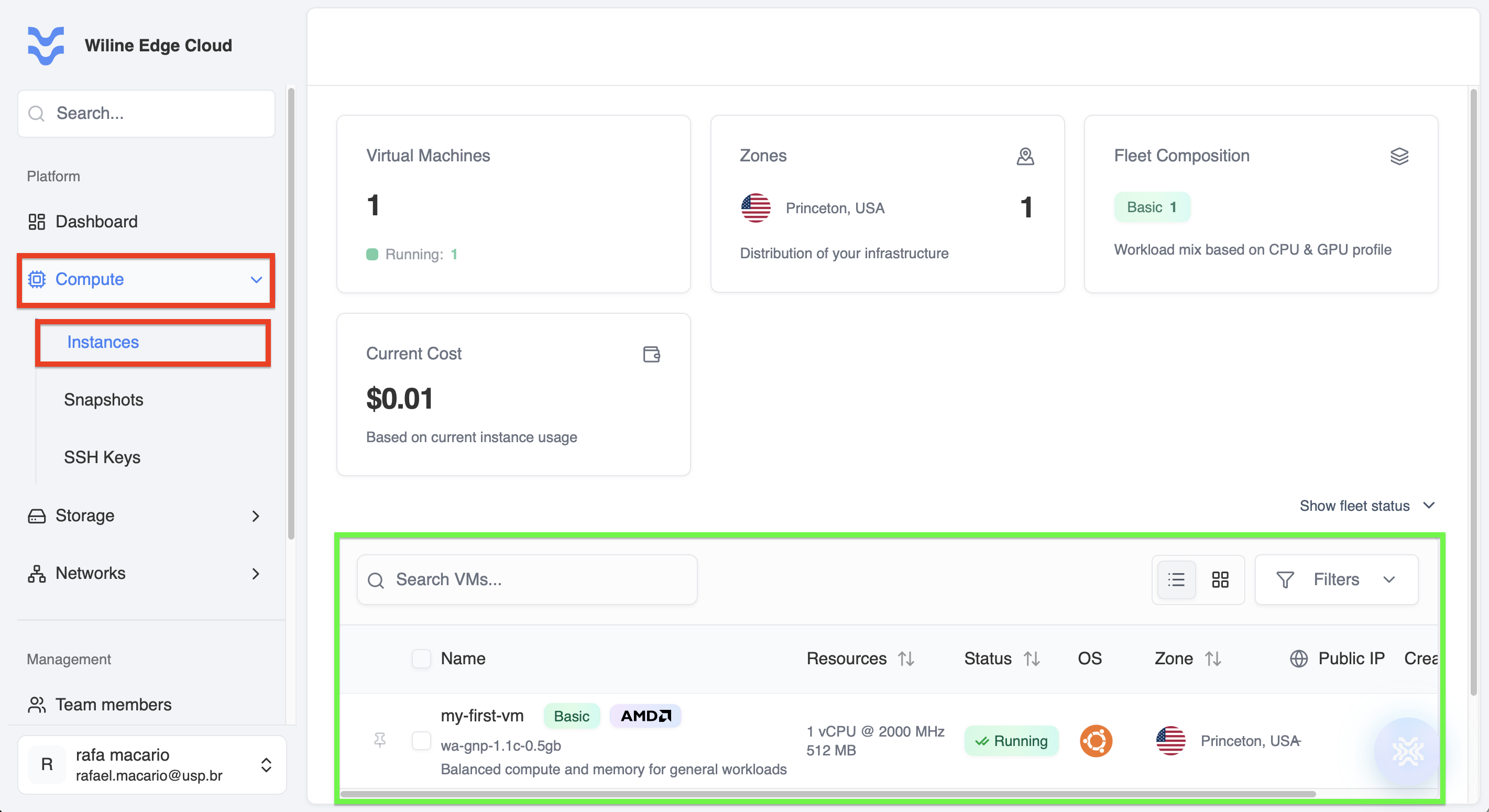 VM Dashboard