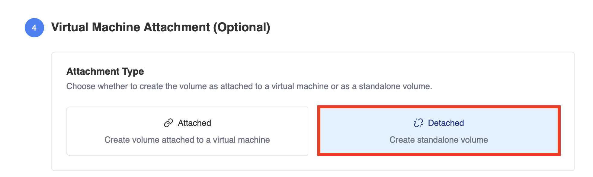 Volume attachment