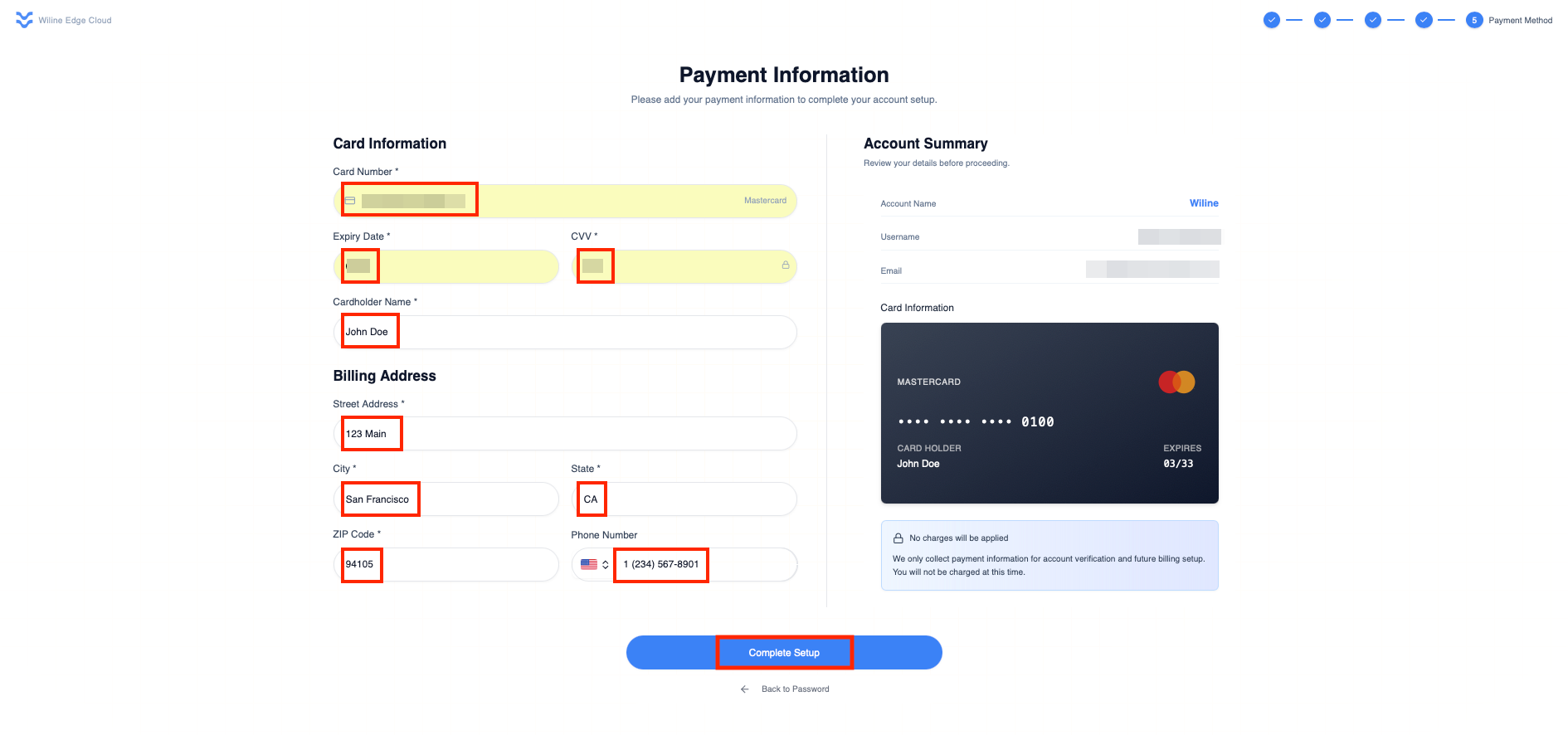 Información de pago