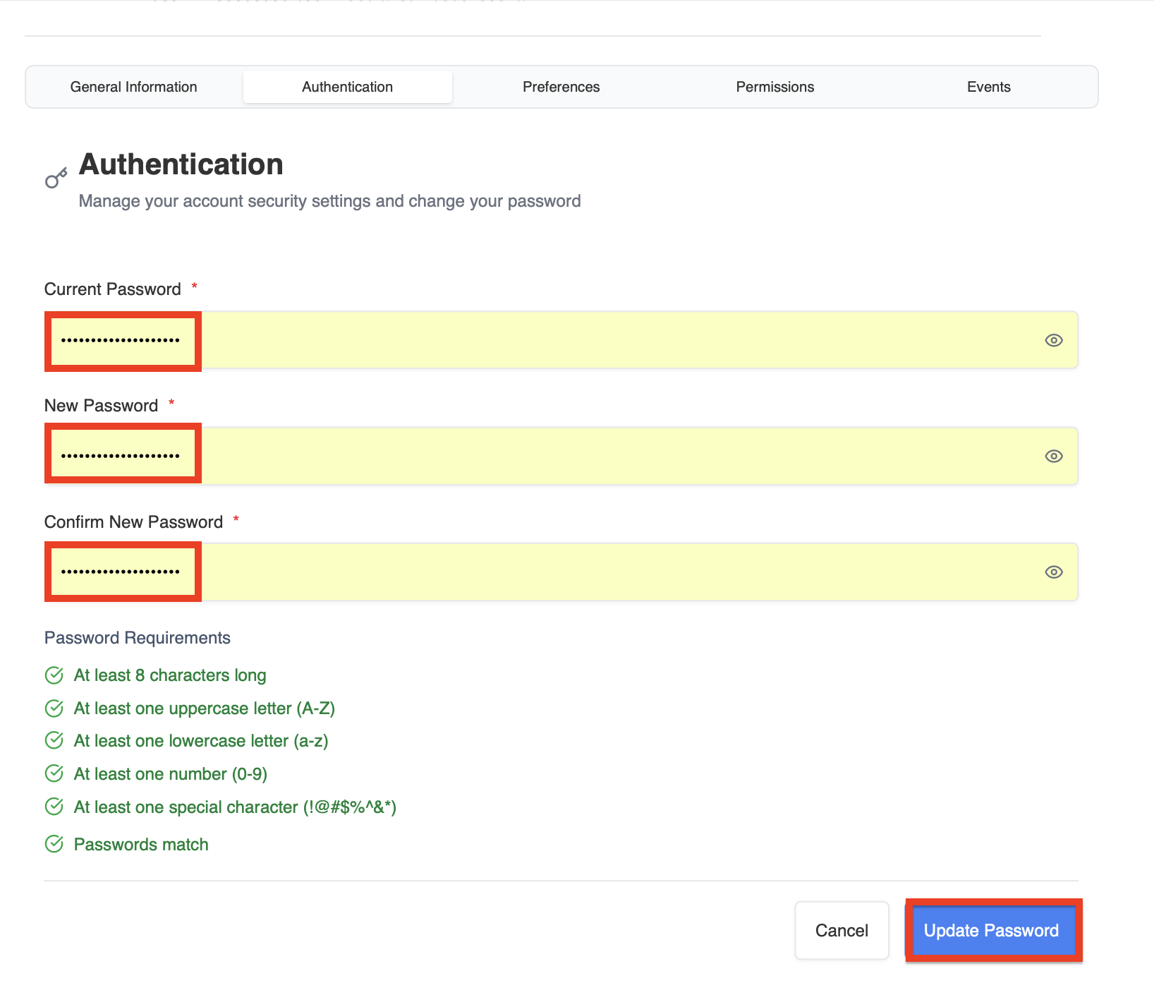 Configuración de autenticación