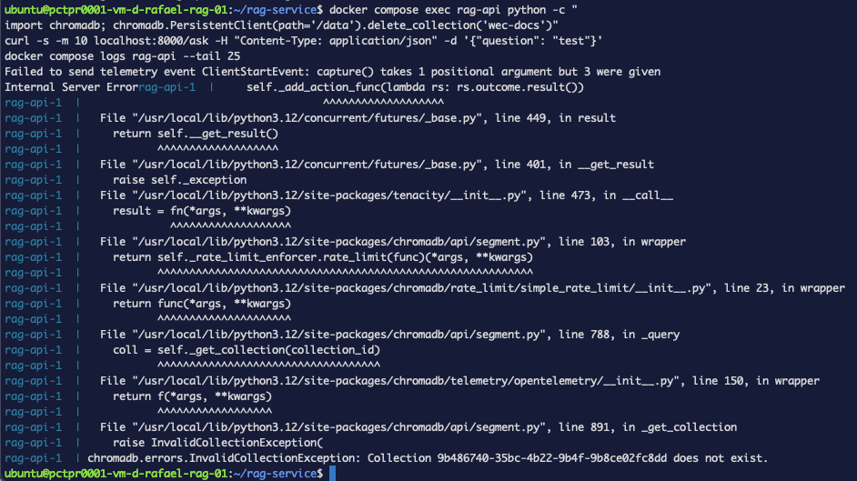The stale-collection error after re-indexing
